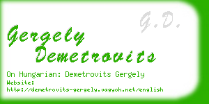 gergely demetrovits business card